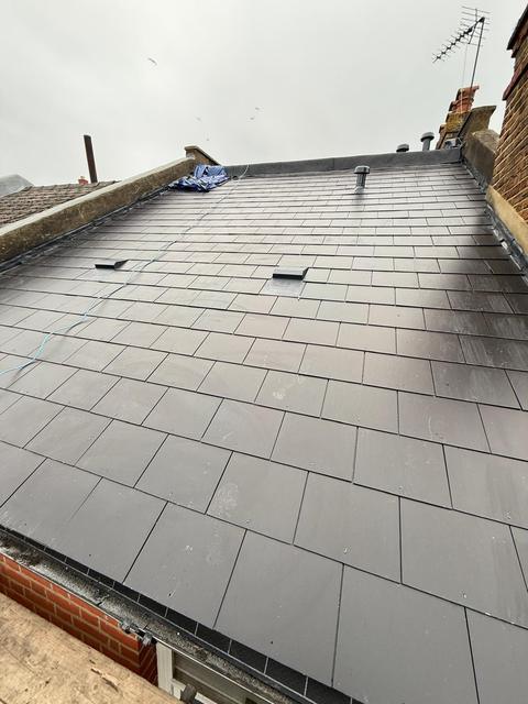 Completed natural slate roof